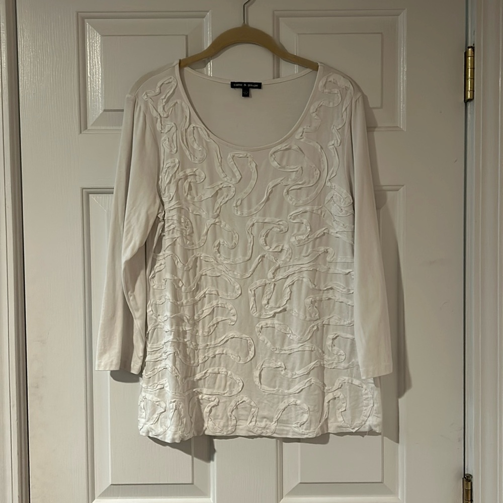 Cable and Gauge White Long Sleeve Tee